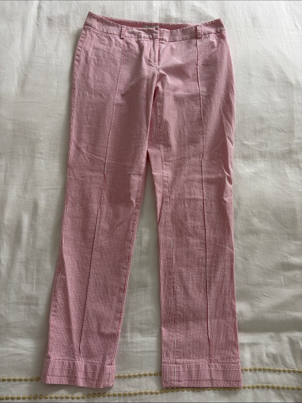 Tyler Boe Pink Seersucker Slacks 2